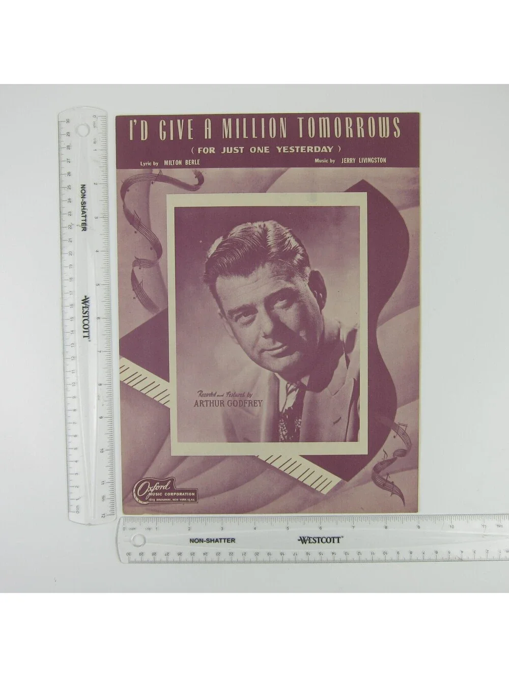 Sheet Music I'd Give A Million Tomorrows Arthur Godfrey Vintage 1940